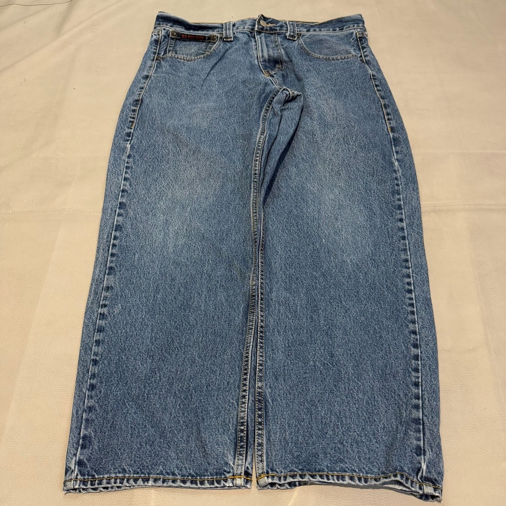 VTG Y2K US Polo Assn Men Baggy Wide Straight Leg Skate Blue Jean 36x30-7786